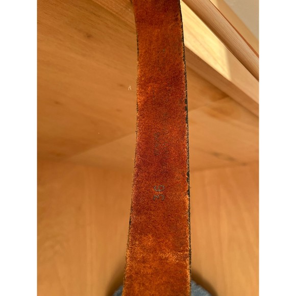 Vtg Sears Leather Belt with Rad Stone Buckle - Picture 9 of 9